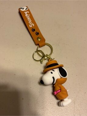 Snoopy Dog Keychain with Strap detective. New no tags